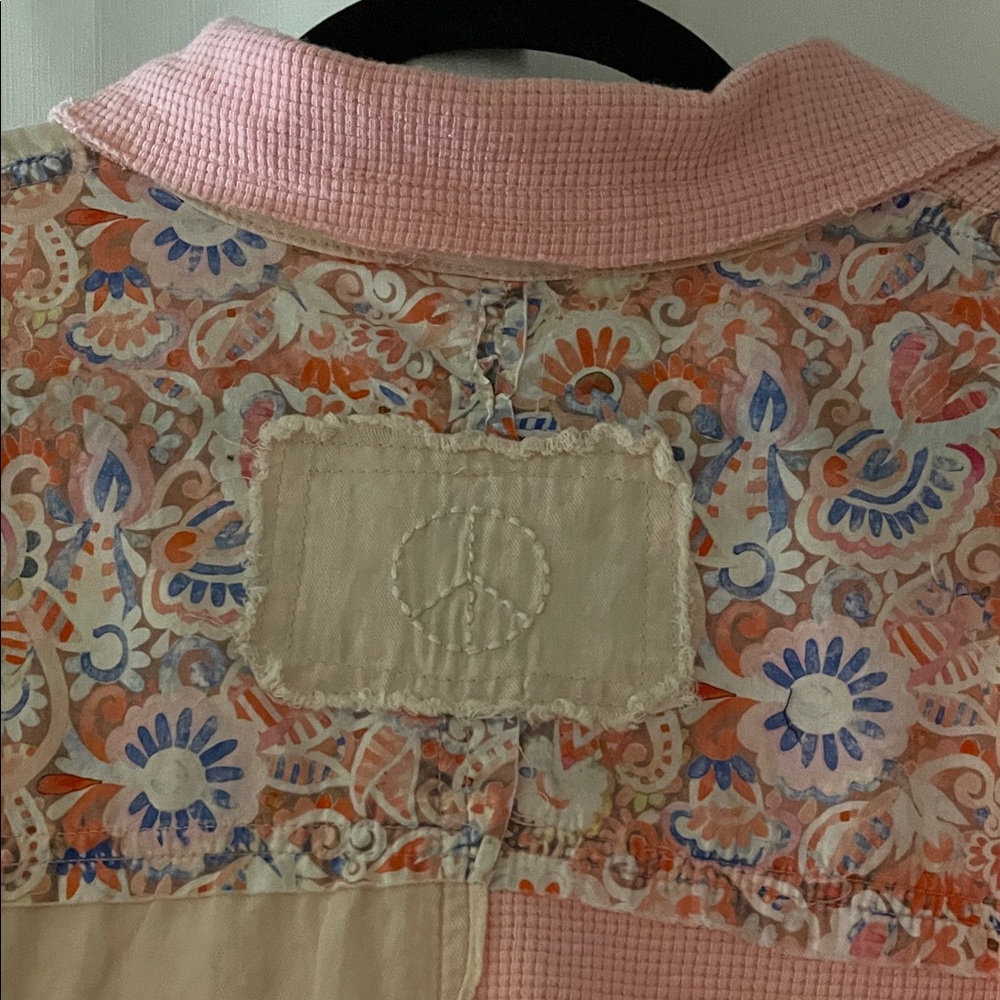 Bohemian Patchwork Button-Up Blouse NWT - image 10